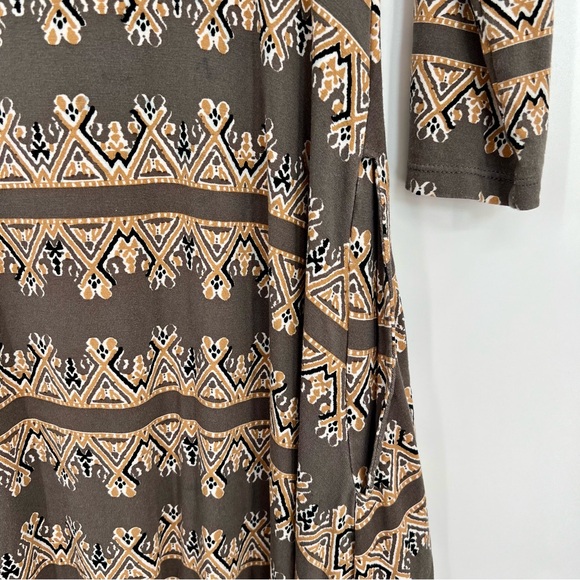 Anthropologie Bel Kazan Mini Dress 3/4 Sleeve Shift Tunic Pocket Tribal Floral S - Picture 8 of 8